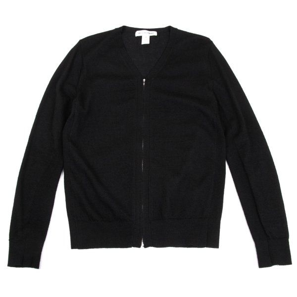 コムデギャルソンシャツCOMME des GARCONS SHIRT ウールジップニットカーディガン 黒M