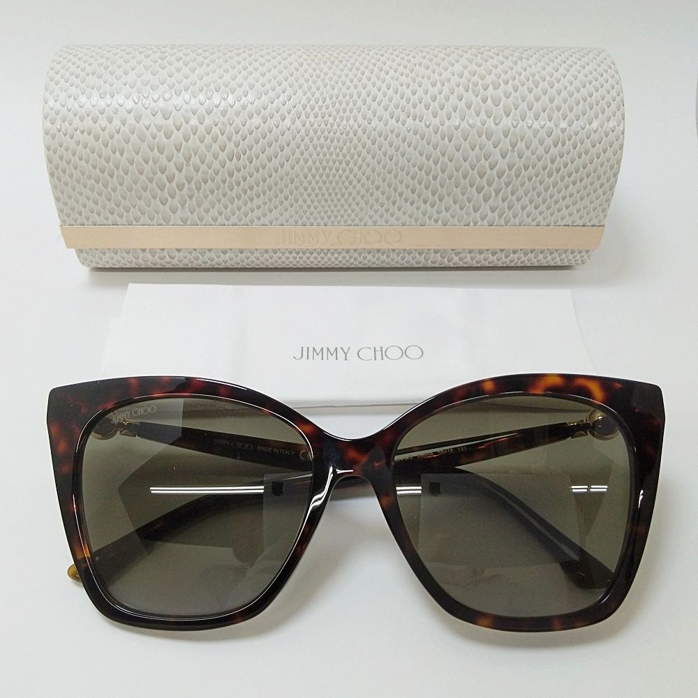 JIMMY CHOO ジミーチュウ RUA/G/S 086HA サングラス 50□18-145 イタリア製 ブラウン系べっこう柄フレーム ケース/布付き 中古 ■質屋 かんてい局 金沢バイパス店■B26-1053