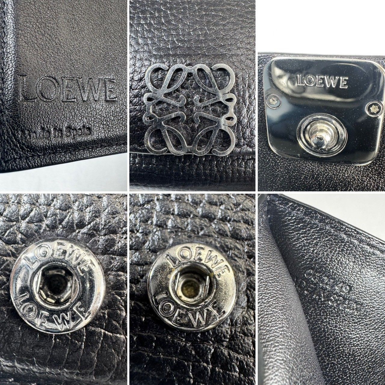 美品】LOEWE ロエベ アナグラム トライフォールド Wホック コンパクト