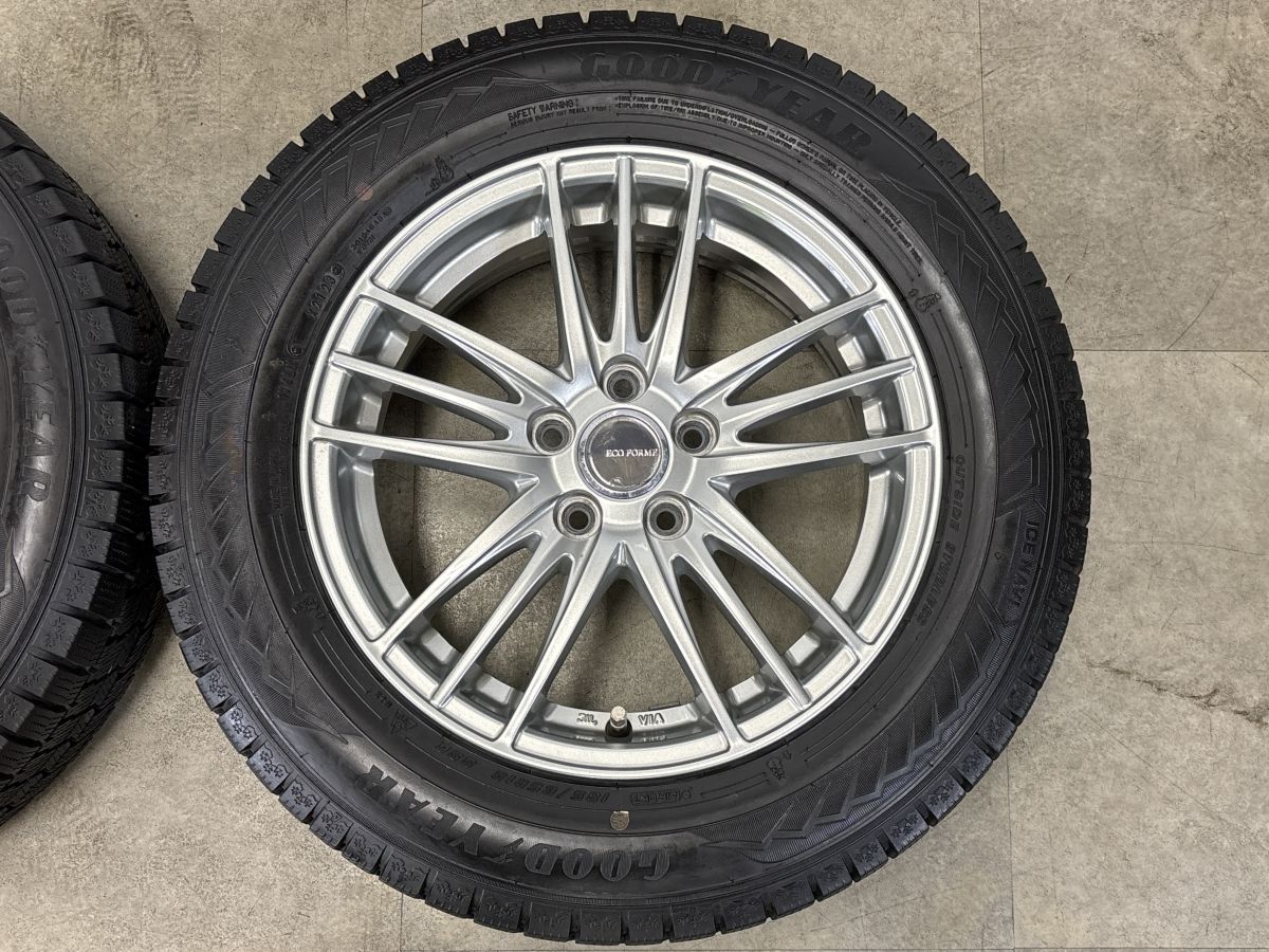 バリ溝 美品】エコフォルム 15in 6J +43 PCD100 2023年製 グッドイヤー