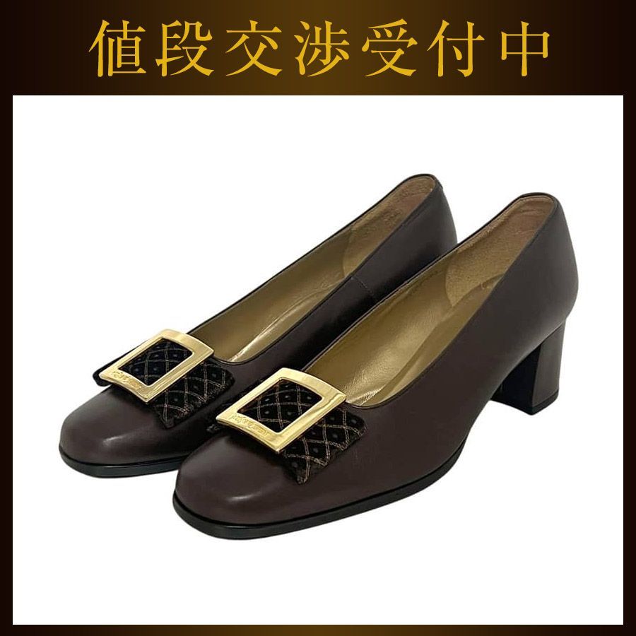 イヴ サンローラン パンプス ブラウン 茶色 YSL 未使用 美品 サイズ35 レザー 中古 YVES SAINT LAURENT 靴 シンプル