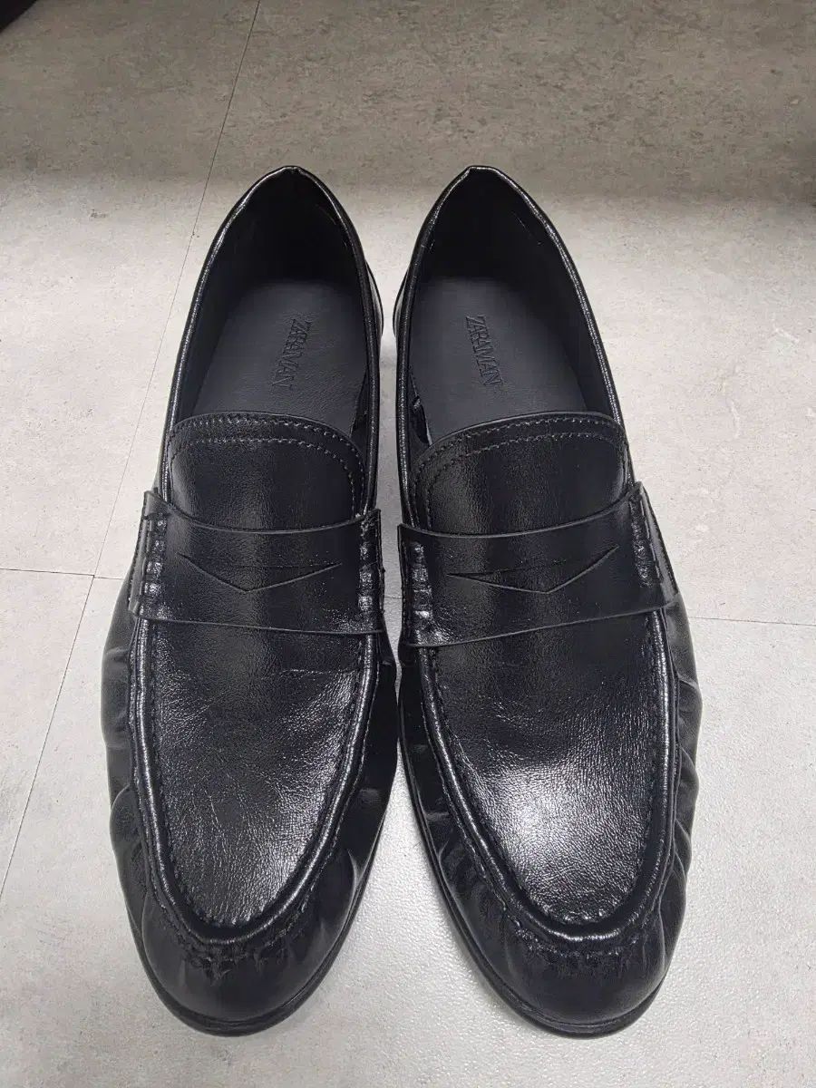ZARA MAN(ザラマン) ブラック ファー ペニー ローファー