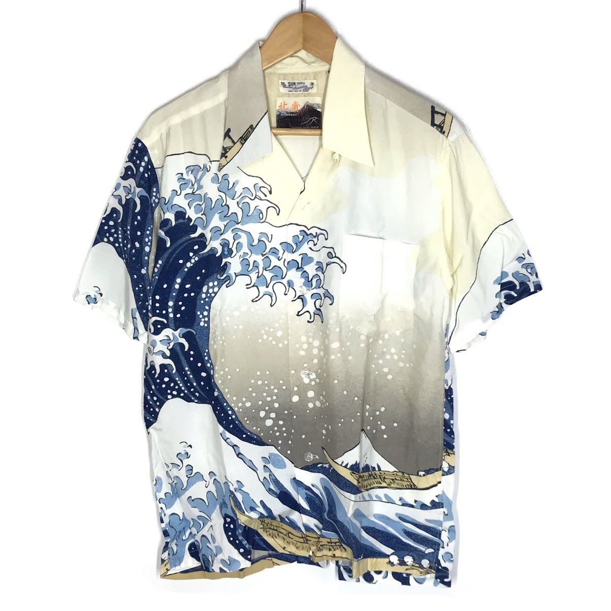 【倉吉店】 中古 SUN SURF SPECIAL EDITION | サンサーフスペシャルエディション 半袖シャツ × 葛飾北斎 SPECIAL EDITION 神奈川沖浪裏 SS37651 サイズ：M 【101】