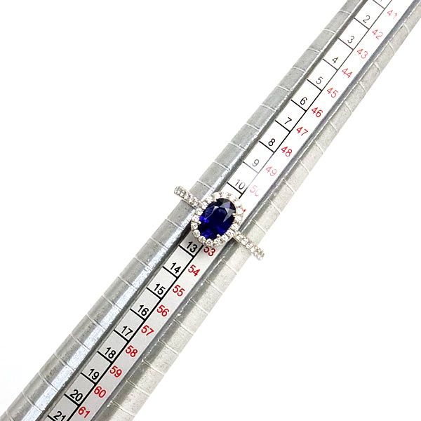 広尾店】 地金 ブルーサファイア リング パヴェダイヤ S1.29 D0.29ct