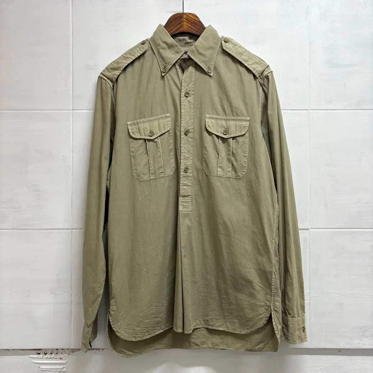 ポロラルフローレン Purple Label プルオーバー 復刻 ミリタリー オフィサー シャツ