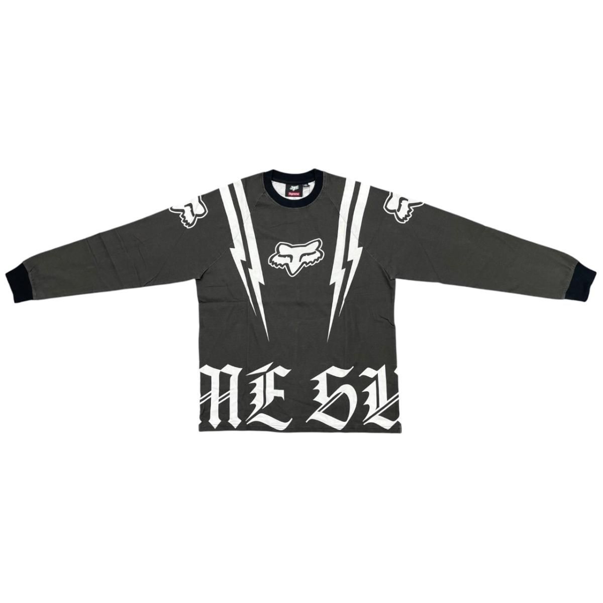 ☆シュプリーム×フォックスレーシングコラボ 長袖Tシャツ L/S トップ Sサイズ コットン ロゴ ブラック L/S Top Supreme×Fox Racing