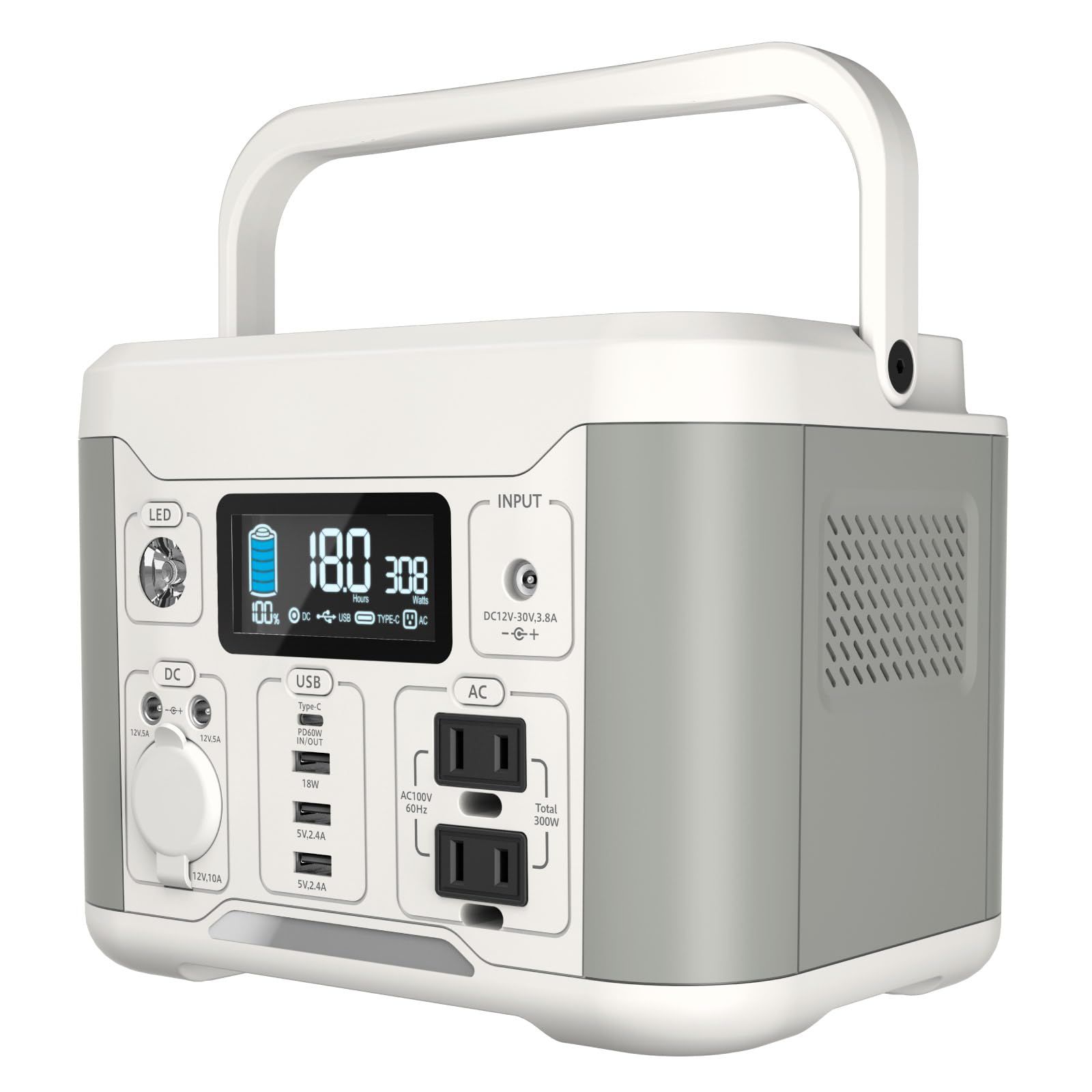 多摩電子工業 300Wポータブル電源 TL127W-KW ／288Wh／80000mAh（3.6V
