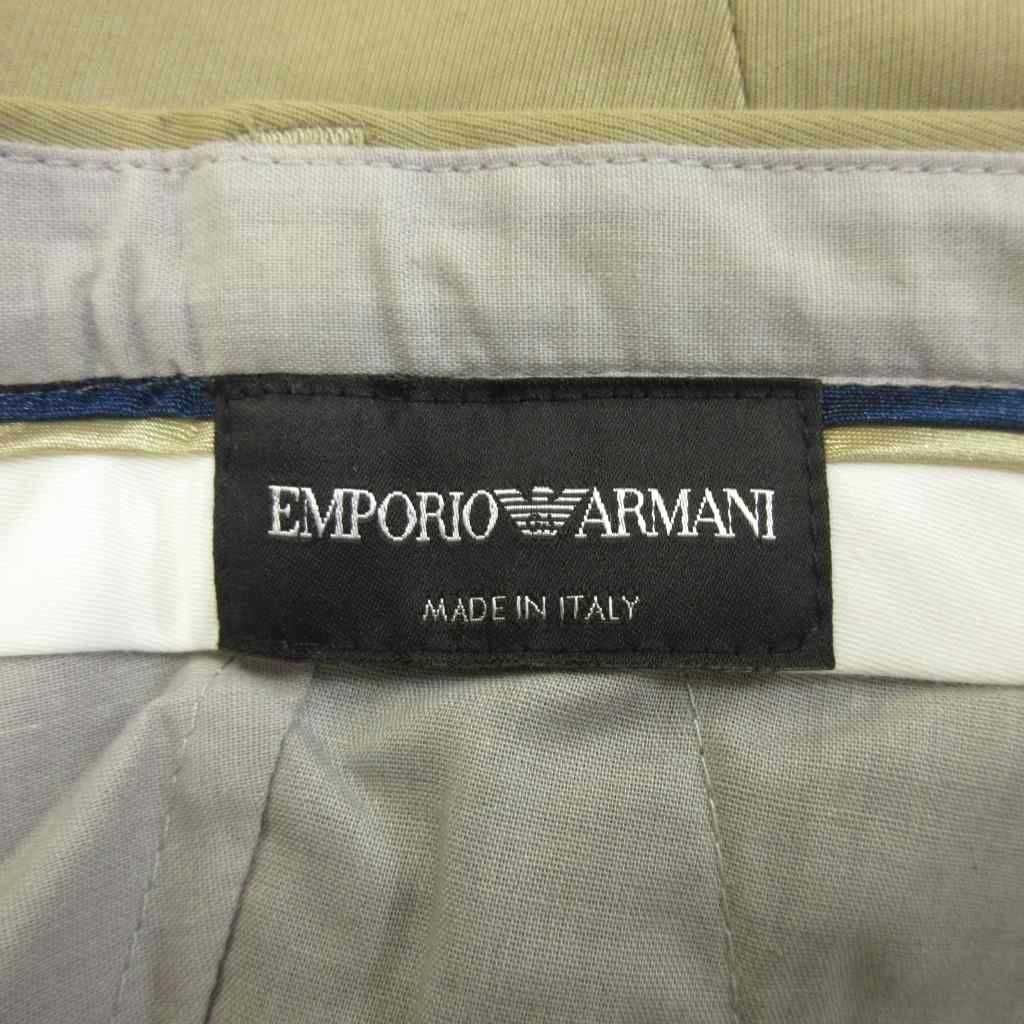 エンポリオアルマーニ EMPORIO ARMANI チノパン パンツ 48 ベージュ 無地 スリムテーパード /NP ■GY19