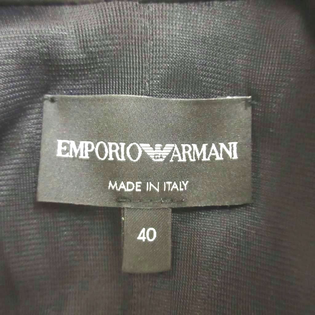 エンポリオアルマーニ EMPORIO ARMANI ノースリーブワンピース 40 黒 ブラック ダブルブレスト Vネック / 6H2A8K 2JL6Z NP ■GY19