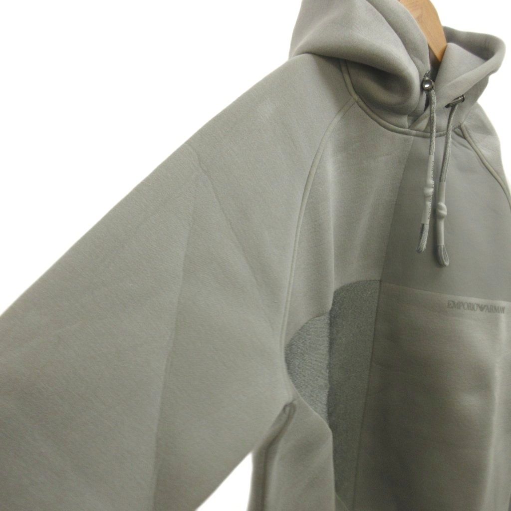 エンポリオアルマーニ EMPORIO ARMANI スウェットプルオーバーパーカー S グレー ダンボールニット ロゴ 長袖 /NP ■GY19