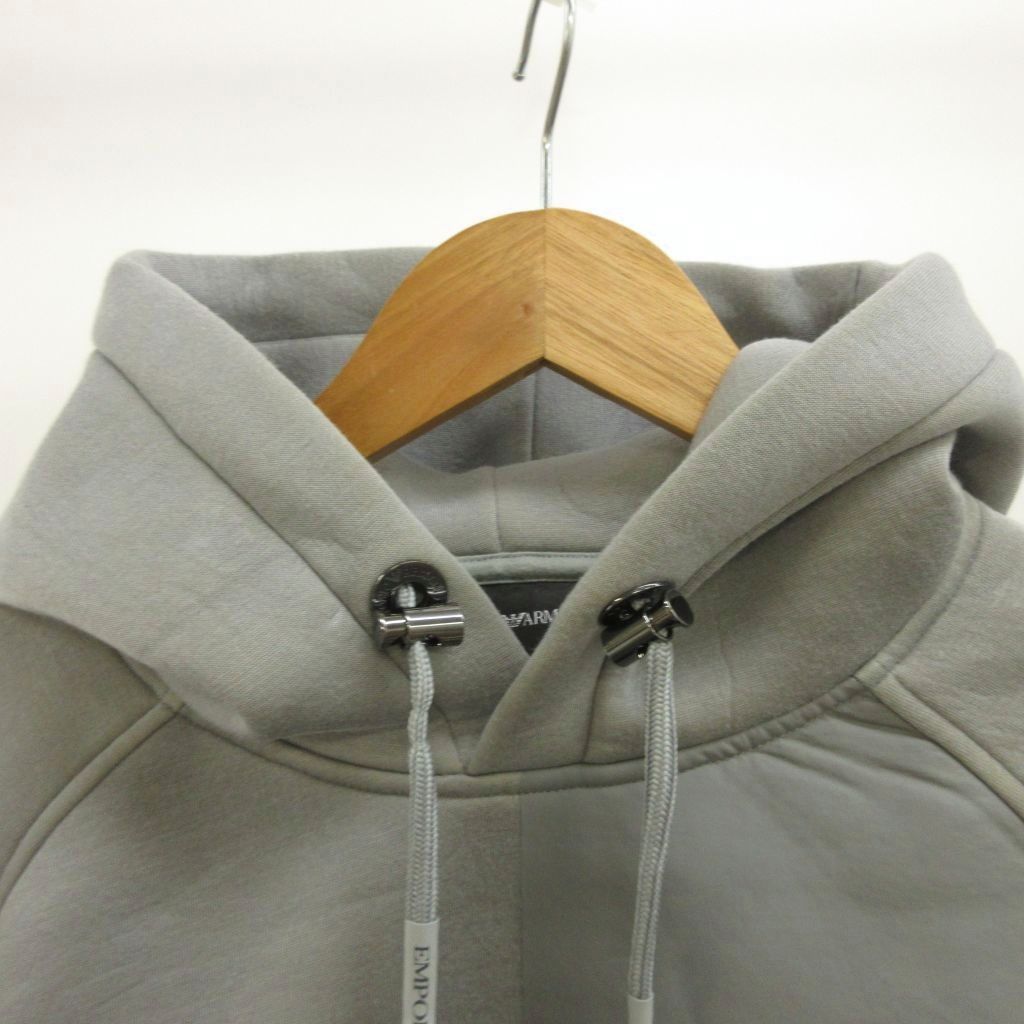 エンポリオアルマーニ EMPORIO ARMANI スウェットプルオーバーパーカー S グレー ダンボールニット ロゴ 長袖 /NP ■GY19