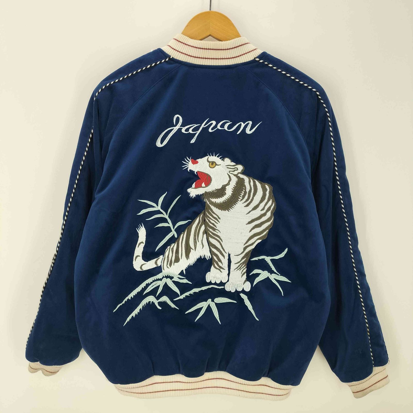 ヒューストン HOUSTON 虎 トラ タイガー TIGER 両面 刺繍 別珍 ベロア