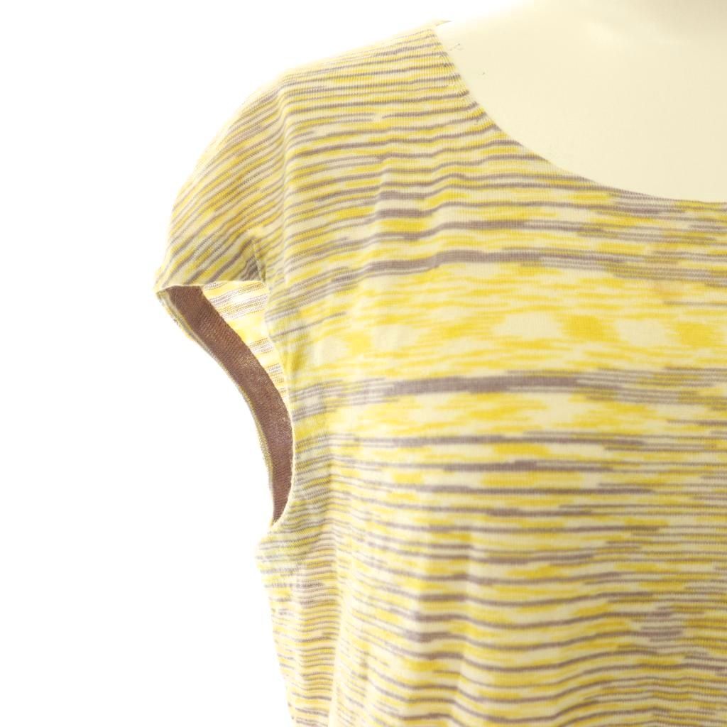 ミッソーニ MISSONI アンサンブル ボーダー ニット カシミヤ シルク混 44 イエロー パープル /DF ■GY40 ミッソーニ MISSONI アンサンブル ボーダー ニット カシミヤ シルク混 44 イエロー パープル /DF ■GY40