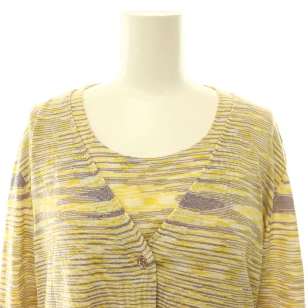 ミッソーニ MISSONI アンサンブル ボーダー ニット カシミヤ シルク混 44 イエロー パープル /DF ■GY40 ミッソーニ MISSONI アンサンブル ボーダー ニット カシミヤ シルク混 44 イエロー パープル /DF ■GY40