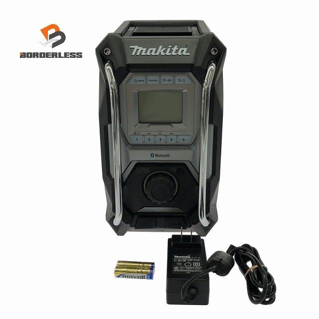 ☆中古美品☆makita マキタ 40Vmax 充電式ラジオ MR002G 黒 本体＋ACアダプタ付 Bluetooth対応 コードレス 現場ラジオ 作業ラジオ130907