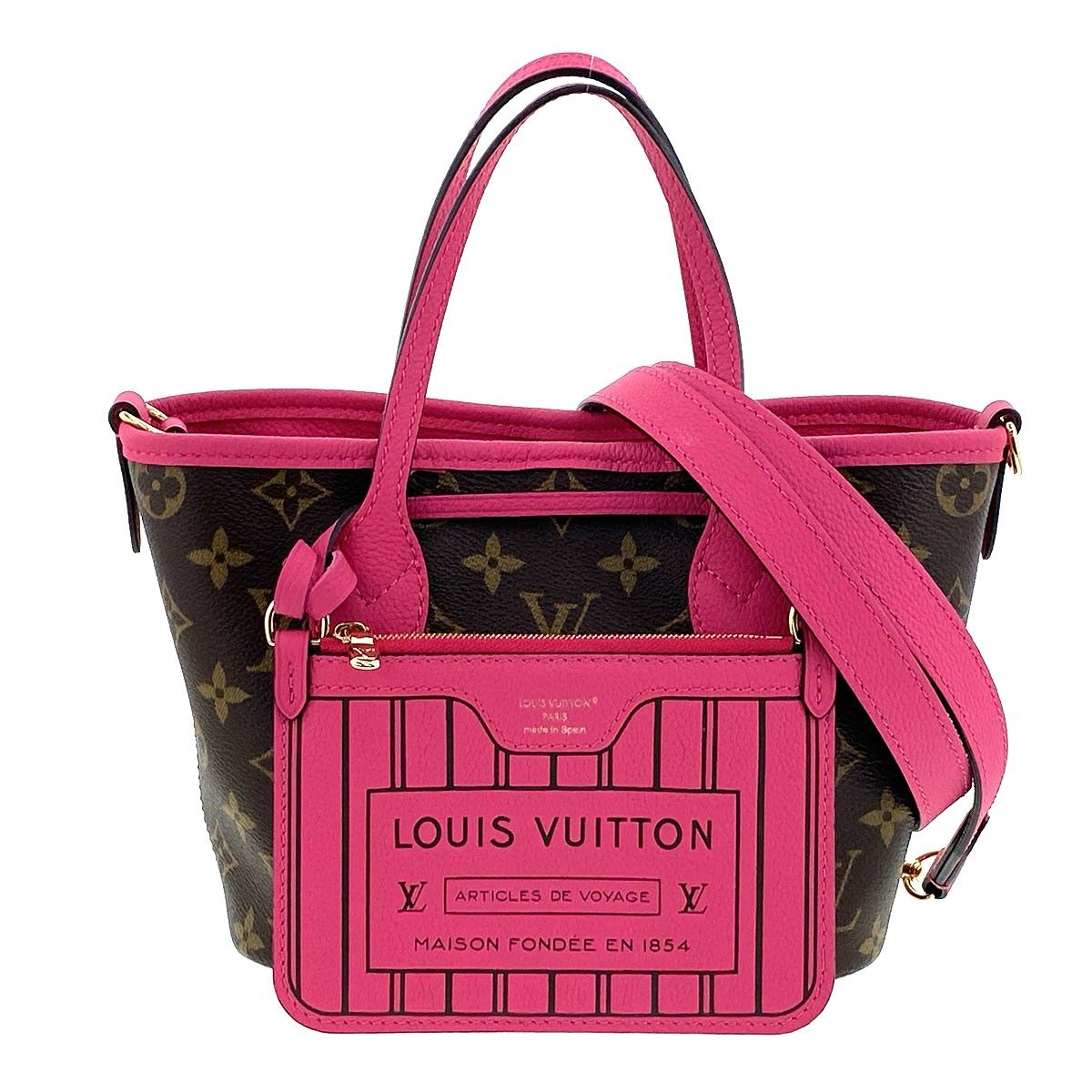 LOUIS VUITTON ルイ・ヴィトン ネヴァーフル インサイドアウト BB トートバッグ M12106 レディース モノグラム ブラウン 中古