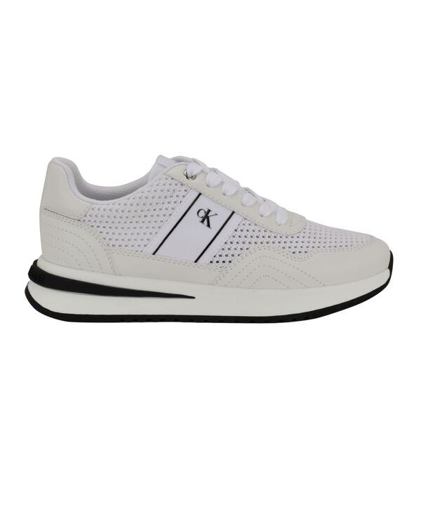 カルバンクライン レディース シューズ スニーカー レース Calvin Klein Womens Palimeround Toe LaceUp Sneakers WhiteBlack ホワイト カルバンクライン レディース シューズ スニーカー レース Calvin Klein Womens Palimeround Toe LaceUp Sneakers WhiteBlack ホワイト