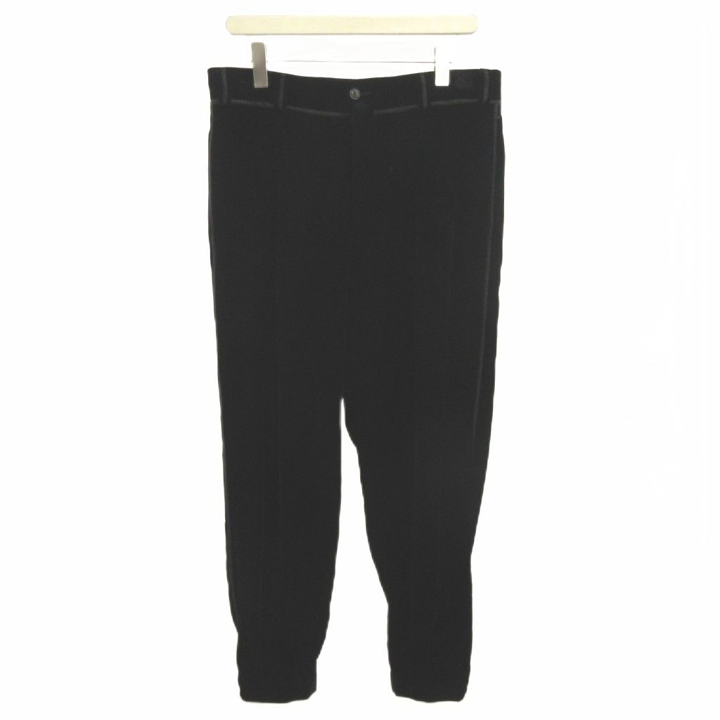 ジョルジオアルマーニ GIORGIO ARMANI コクーンパンツ ベロア ベルベット ワイド 近年モデル 48R 黒 ブラック 無地 ボトムス 0WGPP0D7 T0025 /YU ■GY19