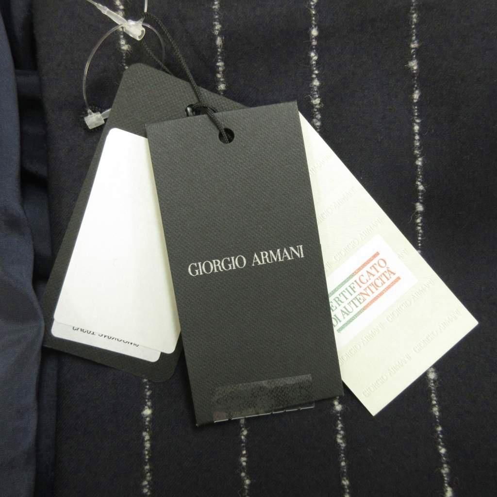 ジョルジオアルマーニ GIORGIO ARMANI ベスト ジレ ストライプ柄 イタリア製 タグ付 ベスト カシミヤ混 モヘヤ混 50R 紺 ネイビー ストライプ柄 トップス /YU ■GY19