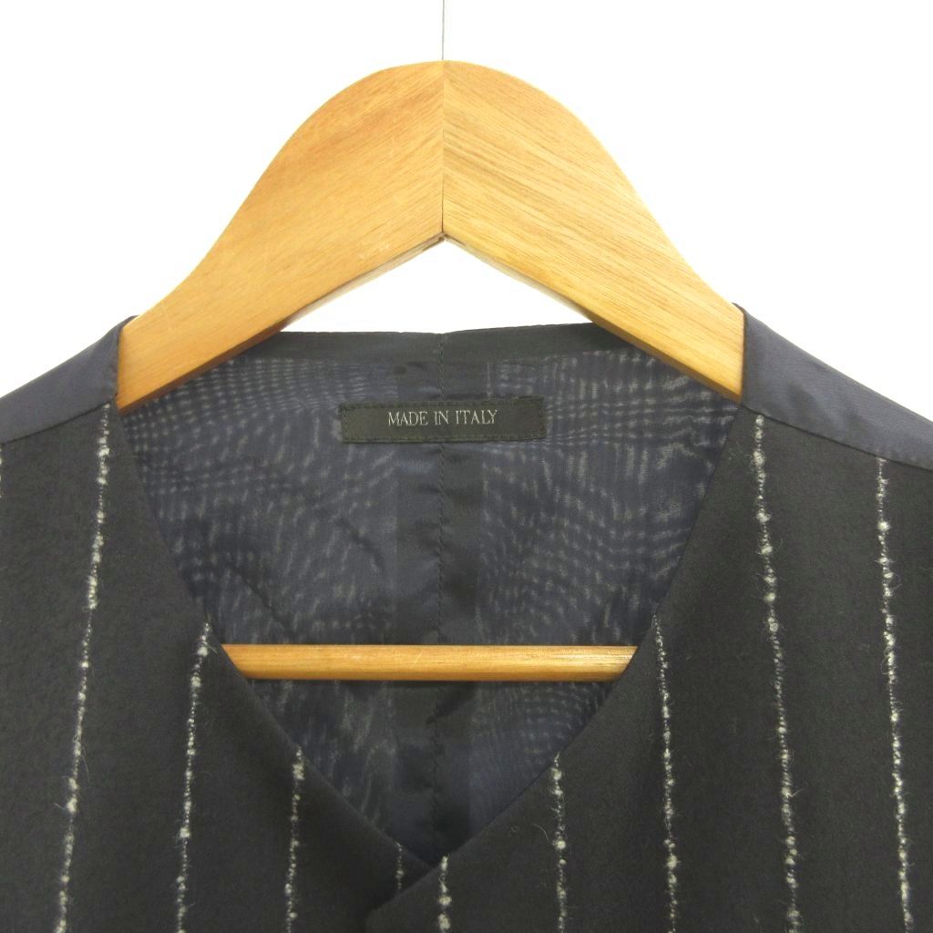ジョルジオアルマーニ GIORGIO ARMANI ベスト ジレ ストライプ柄 イタリア製 タグ付 ベスト カシミヤ混 モヘヤ混 50R 紺 ネイビー ストライプ柄 トップス /YU ■GY19