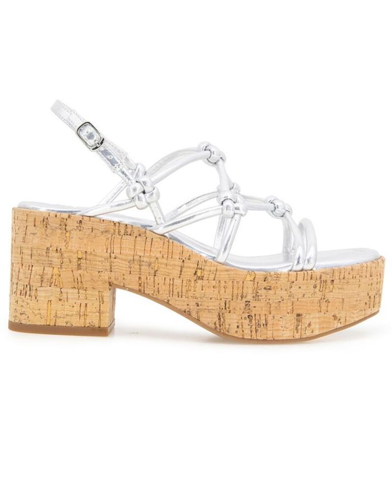 ケネスコール レディース シューズ サンダル Kenneth Cole Reaction Womens Essa Knots Square Toe Wedge Sandals Silver シルバー