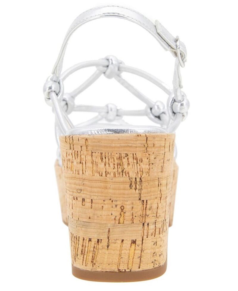 ケネスコール レディース シューズ サンダル Kenneth Cole Reaction Womens Essa Knots Square Toe Wedge Sandals Silver シルバー