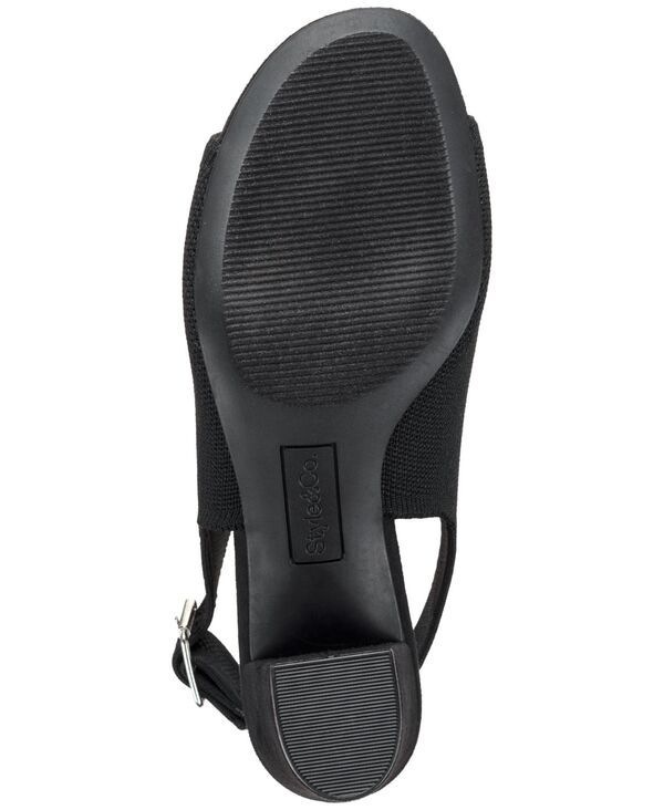 スタイルアンドコー レディース シューズ サンダル ニット ヒール Style Co Womens Peyyton Slingbacknit Dress Block Heel Shooties Bla