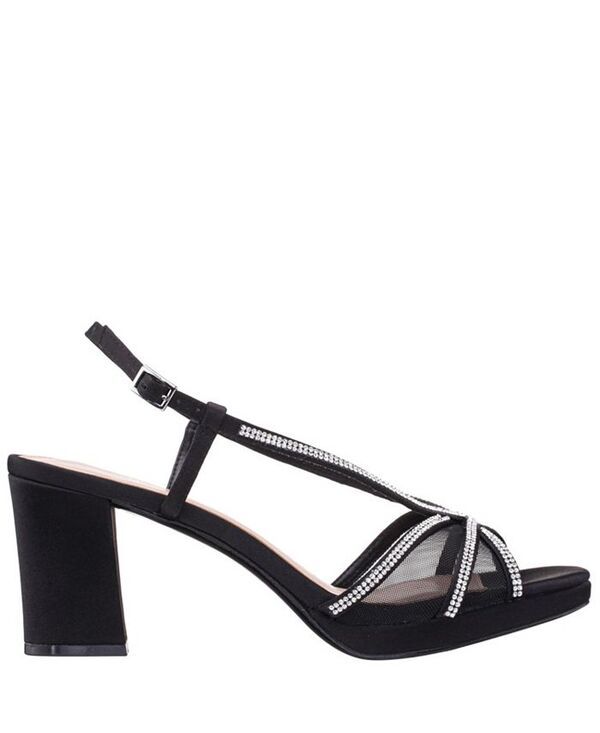 ニナ レディース シューズ サンダル Nina Womens Bonney Rhinestone Square Toe Dress Sandals Black ブラック