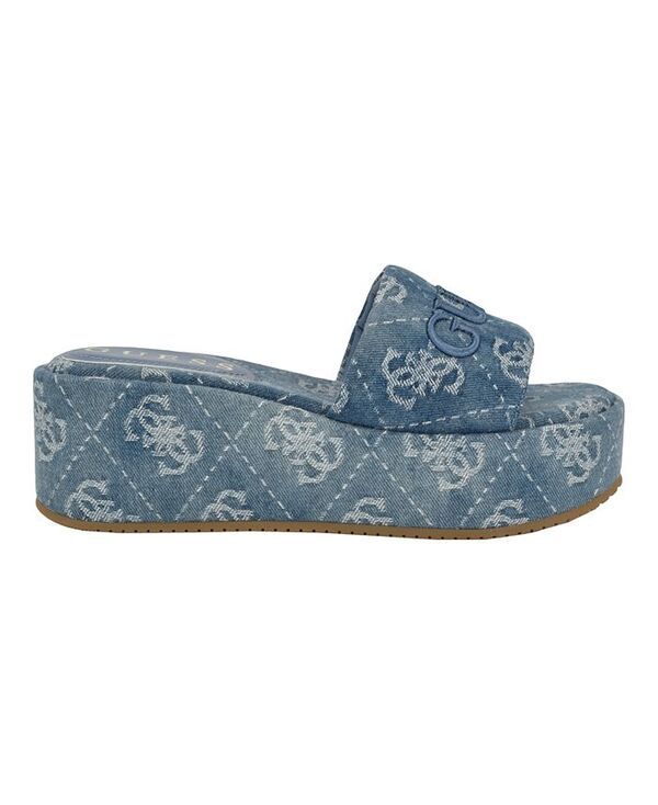 ゲス レディース シューズ サンダル プラットフォーム GUESS Womens Bintai Single Band High Platform Wedge Sandals Blue Denim L ゲス レディース シューズ サンダル プラットフォーム GUESS Womens Bintai Single Band High Platform Wedge Sandals Blue Denim L