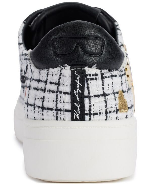 カール ラガーフェルド レディース シューズ スニーカー レース KARL LAGERFELD PARIS Womens Cate Pins LaceUp Sneakers Black White ホ