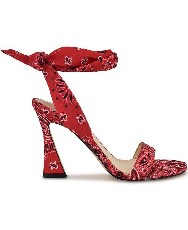 ナインウェスト レディース シューズ サンダル アンクル ヒール Nine West Womens Kelsie Ankle Wrap Sculpted Heel Sandals Red Sport