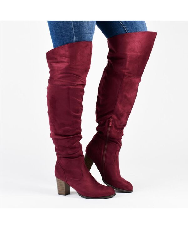 ジュルネ コレクション レディース シューズ ブーツ・レインブーツ ヒール Journee Collection Womens Kaison Stacked Heel Over The Knee Re
