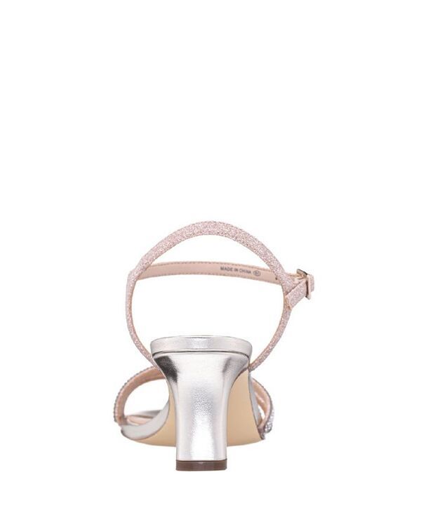 ニナ レディース シューズ サンダル アシンメトリー ヒール Nina Womens Bettany Mid Heel Crytal Asymmetrical Straps Nude