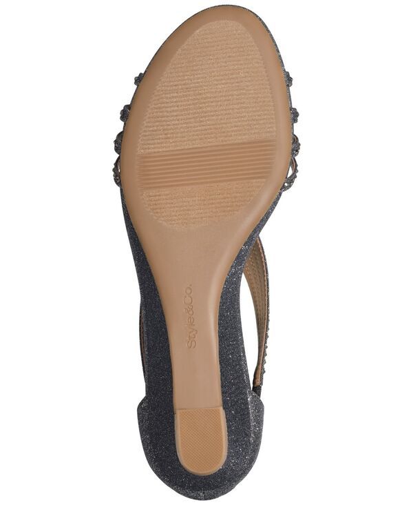 スタイルアンドコー レディース シューズ サンダル Style Co Womens Ginifur Embellished Strappy Wedge Sandals Pewter ピューター スタイルアンドコー レディース シューズ サンダル Style Co Womens Ginifur Embellished Strappy Wedge Sandals Pewter ピューター