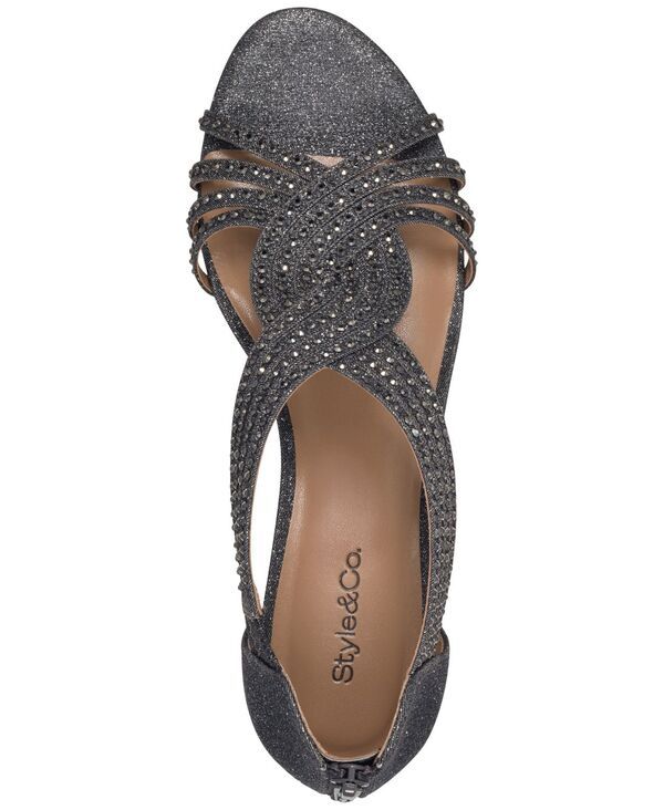 スタイルアンドコー レディース シューズ サンダル Style Co Womens Ginifur Embellished Strappy Wedge Sandals Pewter ピューター スタイルアンドコー レディース シューズ サンダル Style Co Womens Ginifur Embellished Strappy Wedge Sandals Pewter ピューター