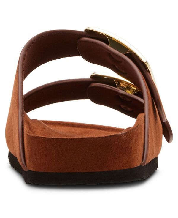 マッデンガール レディース シューズ サンダル Madden Girl Bodie Buckle Footbed Slide Sandals Chestnut マッデンガール レディース シューズ サンダル Madden Girl Bodie Buckle Footbed Slide Sandals Chestnut