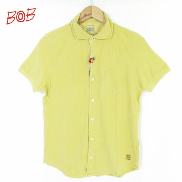60%OFF 新品 ボブ BOB ポロシャツ 2L HCS732 3Lサイズ イエロー メンズ カットソー コットン×ポリウレタン ストレッチ 前開き 内ポケット 半袖 春夏 074733015