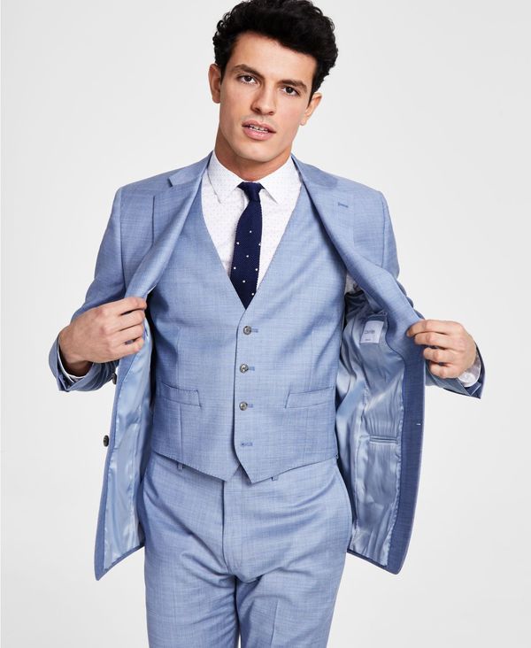 カルバンクライン メンズ アウター ジャケット・ブルゾン ウール ジャケット Calvin Klein Mens SlimFit WoolBlend Stretch Suit Jackets Ligh