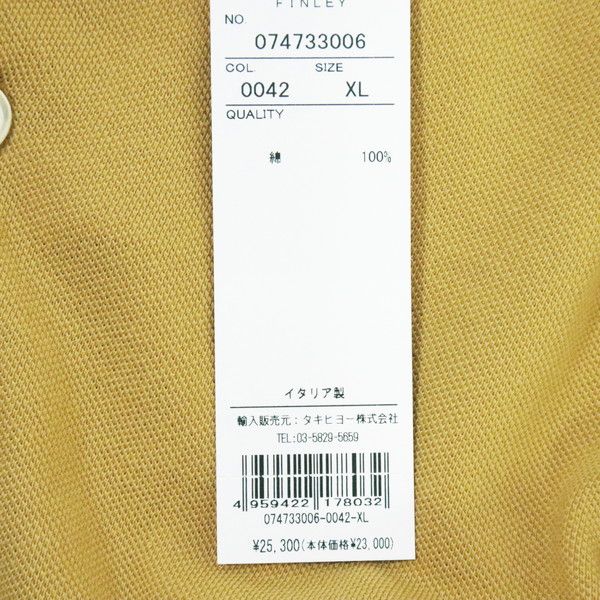 60%OFF 新品 ボブ BOB ポロシャツ XL HCS734 LLサイズ 山吹色 メンズ カットソー コットン100% 綿 ニット襟 半袖 イタリア製 春夏 074733006