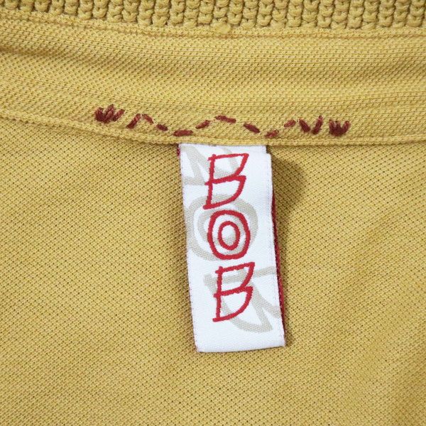 60%OFF 新品 ボブ BOB ポロシャツ XL HCS734 LLサイズ 山吹色 メンズ カットソー コットン100% 綿 ニット襟 半袖 イタリア製 春夏 074733006