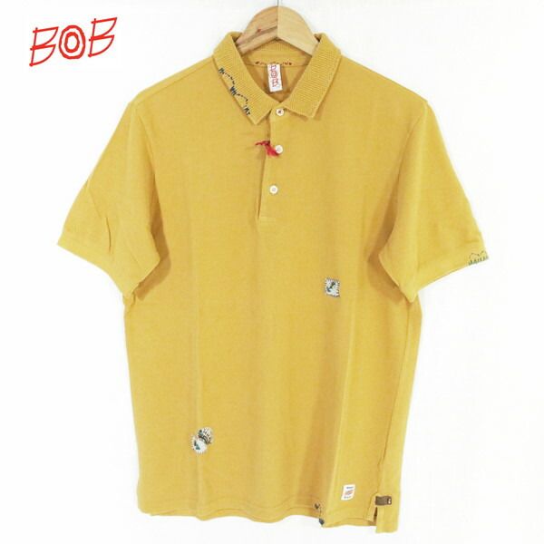 60%OFF 新品 ボブ BOB ポロシャツ 2L HCS734 3Lサイズ 山吹色 メンズ カットソー コットン100% 綿 ニット襟 半袖 イタリア製 春夏 074733006