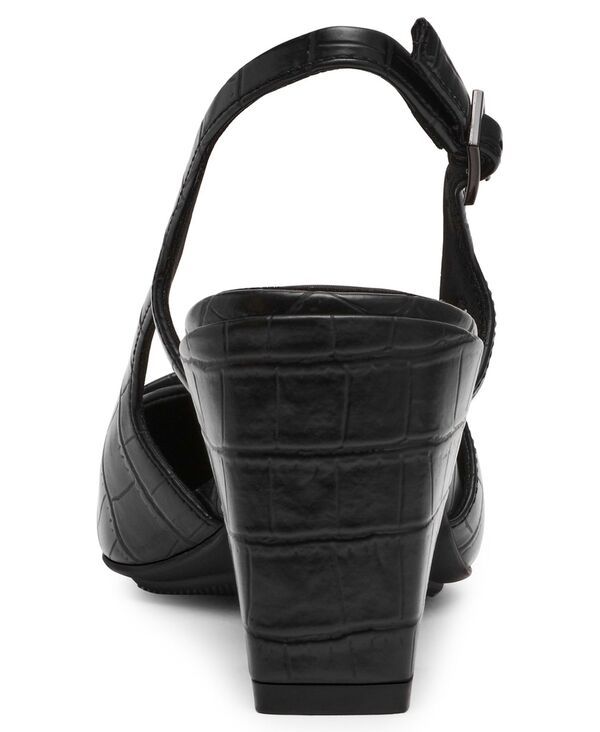 アンクライン レディース シューズ サンダル ヒール Anne Klein Womens Renetta Slingback Block Heel Pumps Black Croco ブラック