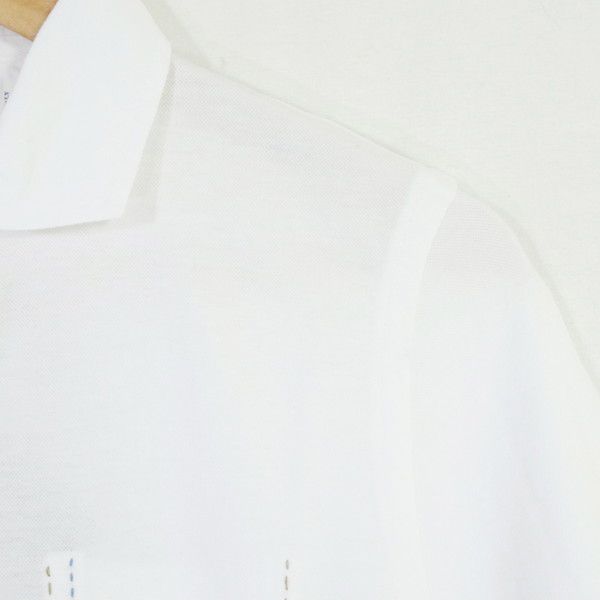 60%OFF 新品 ボブ BOB ポロシャツ S HCS739 Sサイズ ホワイト メンズ カットソー コットン×ポリウレタン ストレッチ 前開き 内ポケット 半袖 春夏 074733015