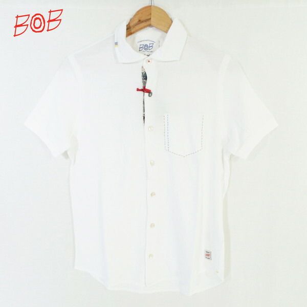 60%OFF 新品 ボブ BOB ポロシャツ 2L HCS739 3Lサイズ ホワイト メンズ カットソー コットン×ポリウレタン ストレッチ 前開き 内ポケット 半袖 春夏 074733015
