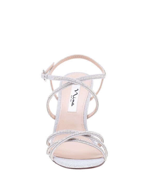 ニナ レディース シューズ サンダル Nina Womens Anna Embellished Evening Sandals Silver Synthetic シルバー