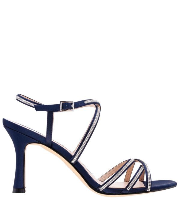 ニナ レディース シューズ サンダル Nina Womens Anna Embellished Evening Sandals Navy Satin ネイビー
