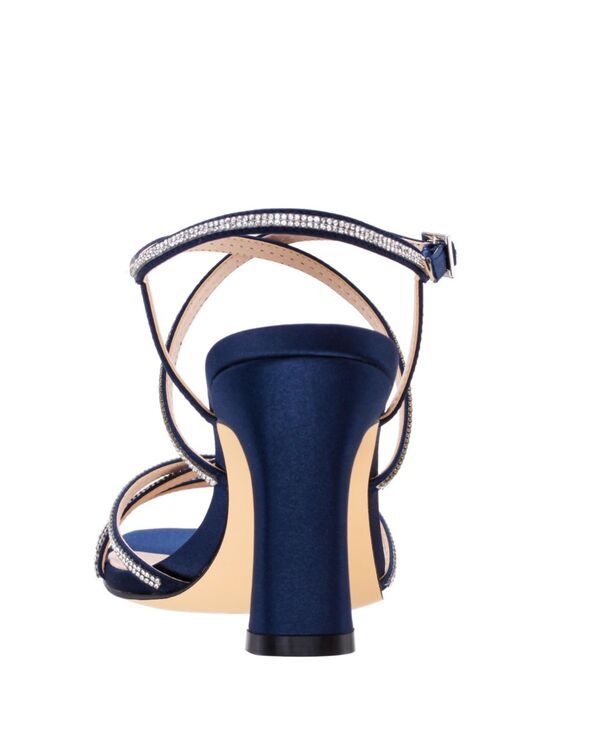ニナ レディース シューズ サンダル Nina Womens Anna Embellished Evening Sandals Navy Satin ネイビー