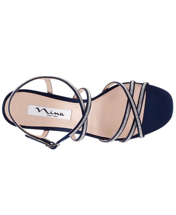 ニナ レディース シューズ サンダル Nina Womens Anna Embellished Evening Sandals Navy Satin ネイビー