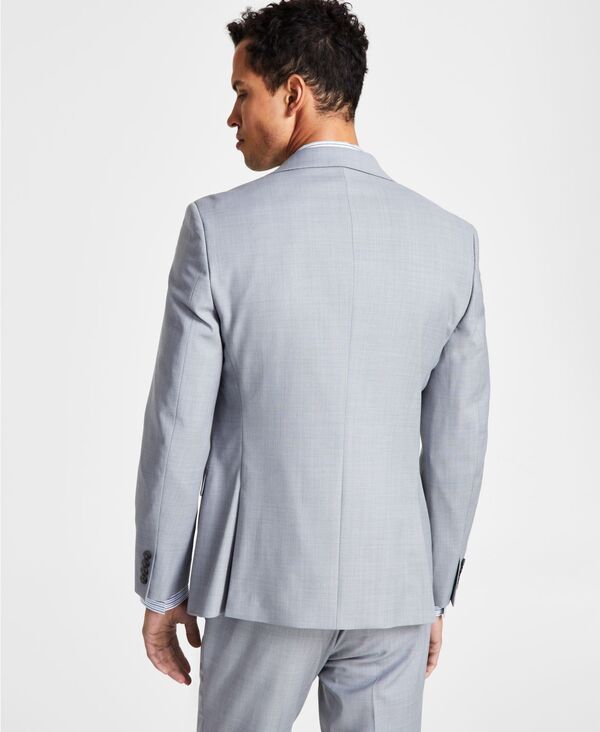 バースリー メンズ アウター ジャケット・ブルゾン ウール ジャケット Bar III Mens SlimFit Wool Sharkskin Suit Jacket Light Grey グレー