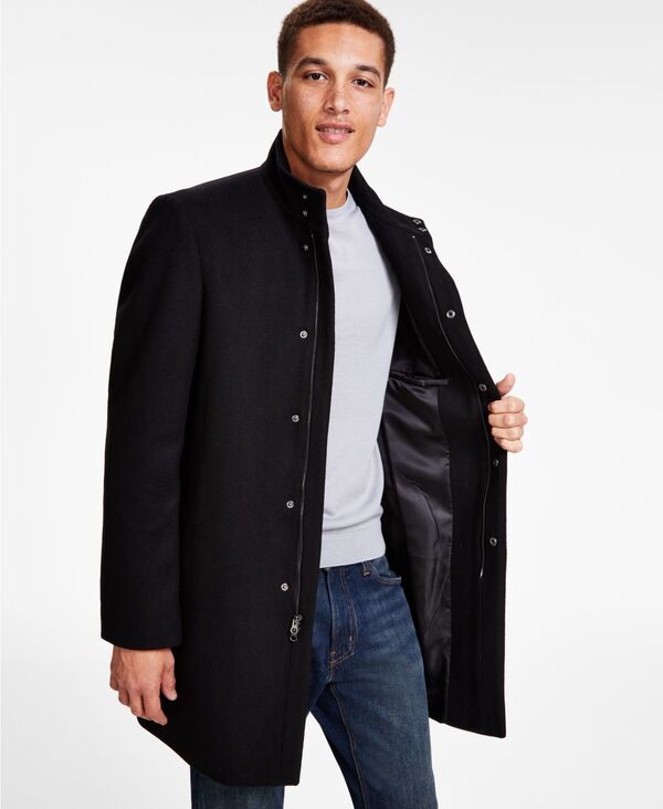 カルバンクライン メンズ アウター ジャケット・ブルゾン コート Calvin Klein Mens Mayden SlimFit Overcoat Black ブラック